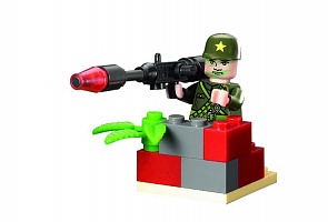 Конструктор – Артиллерист с аксессуарами, 18 деталей, собран (Enlighten Brick, BRICK828 (С))